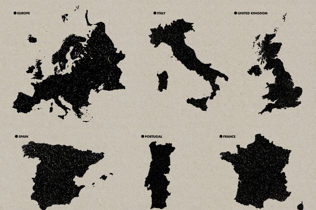 30+款地图图形矢量印章纹理 Country Stamps插图(3)
