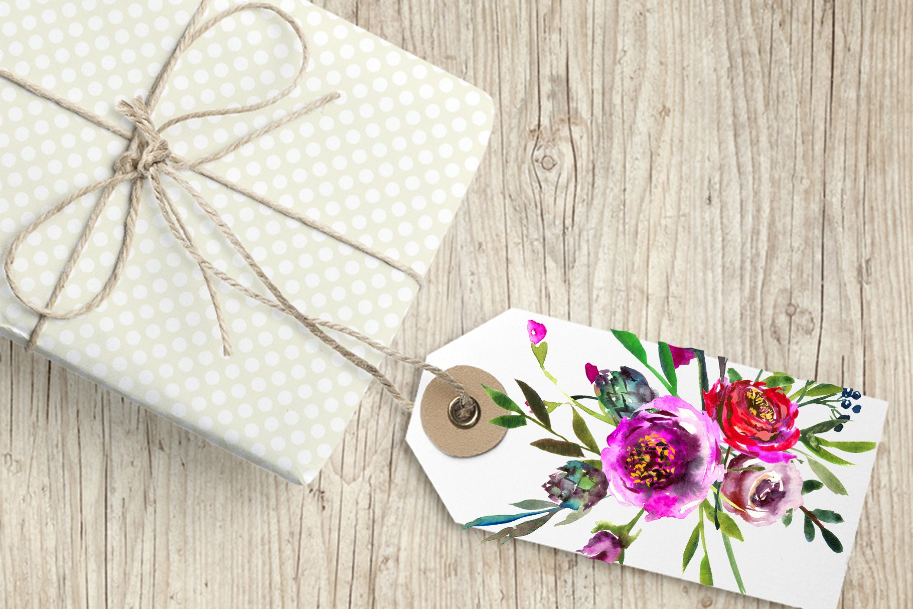 鲜艳的紫色水彩花卉剪贴画 Bright Purple Watercolor Flowers插图(17)