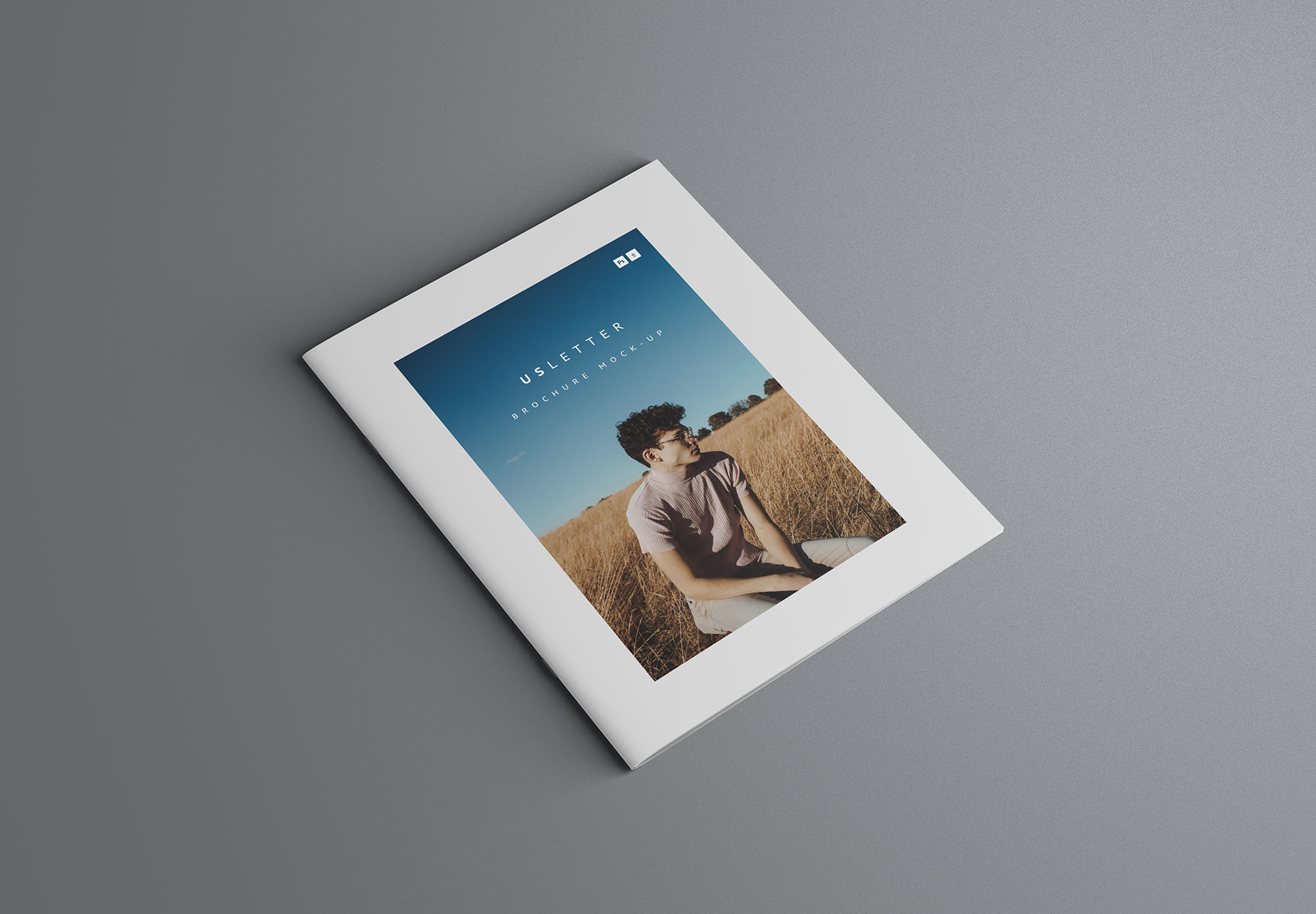 美国信纸尺寸企业宣传单印刷效果图样机PSD模板 US Letter PSD Brochure Mockup插图(5)