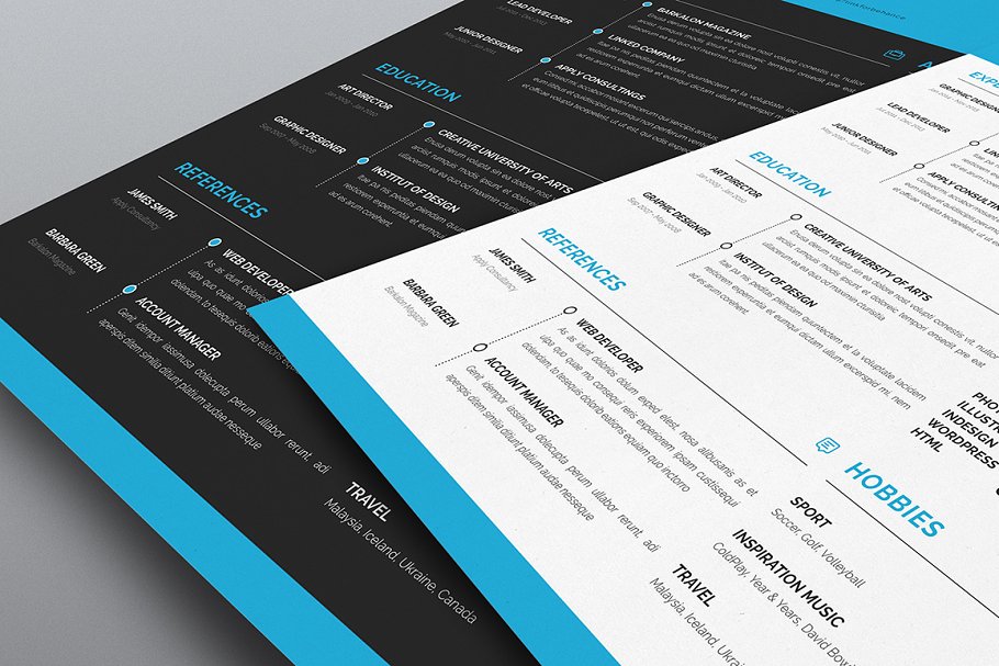 简洁明了的求职简历模板 Vol.1 Clean Resume Template Vol.1插图(3)