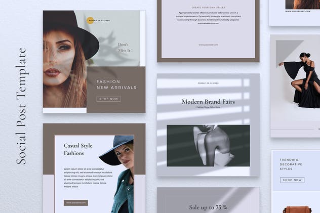 品牌服装Instagram品牌故事设计模板 NICHA Instagram Post插图(2)