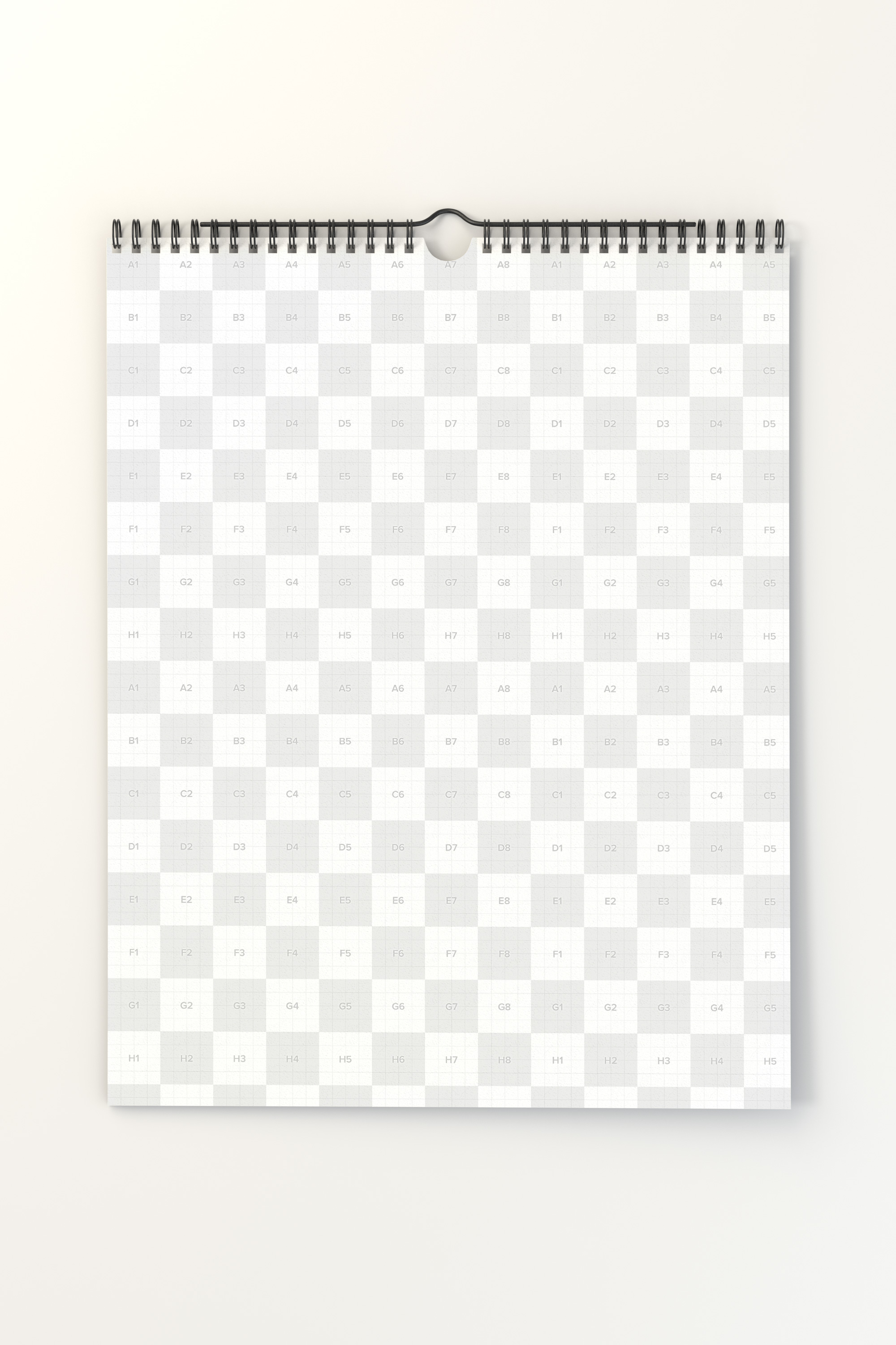 挂墙日历年历设计样机模板 Wall Portrait Calendar Mockup插图(3)