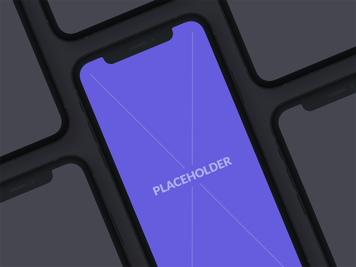 刘海屏iPhone手机等距网格素材库精选样机模板[黑色版本] Presentation Mockups Dark插图(7)