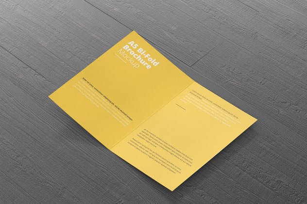 A5双折小册子传单样机模板 A5 Bi-Fold Brochure Mock-Up插图(6)