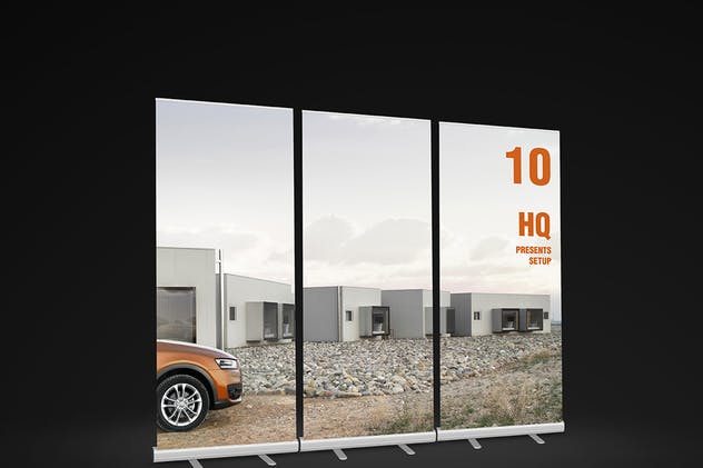 易拉宝X展架海报设计效果图样机素材库精选模板 Roll-up Banner Mock-up插图(3)