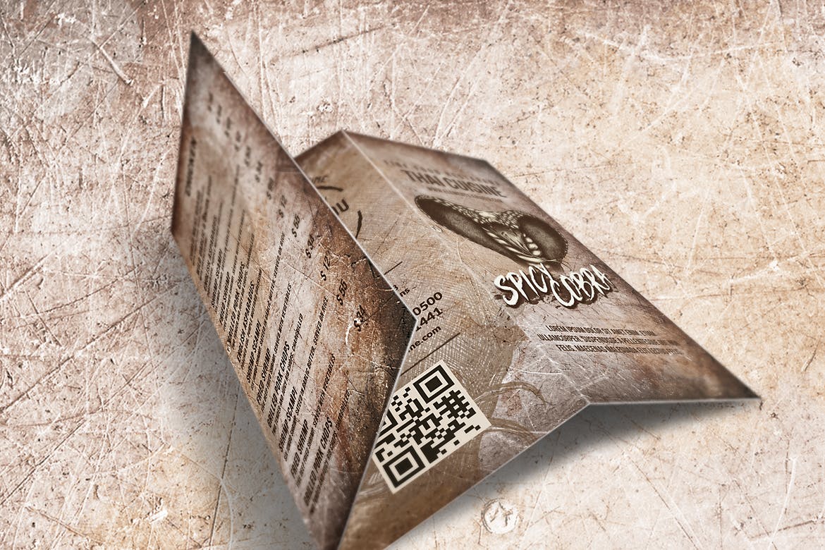 泰国特色菜餐馆菜单设计模板合集 Spicy Cobra Thai Food Menu Bundle插图(1)