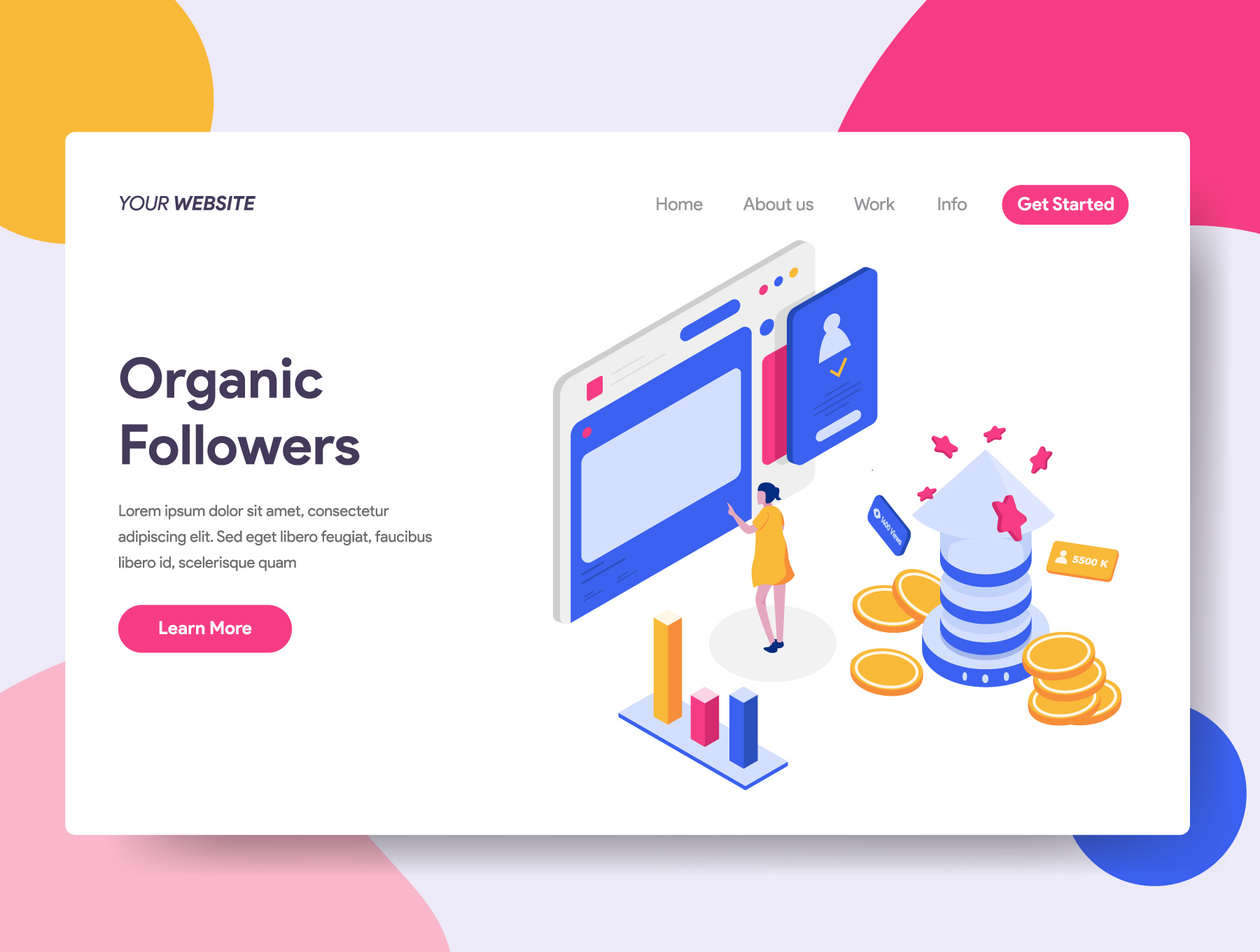 素材库下午茶：2.5D互联网概念社交元素Ai插画下载插图(1)