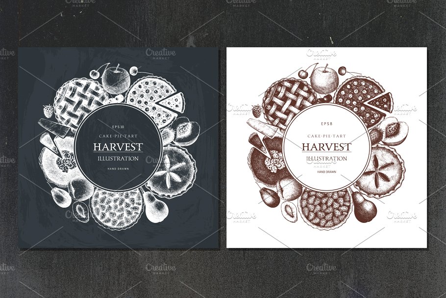 水果蛋糕和馅饼菜单设计模板 Fruit Cakes & Pie Menu Designs插图(4)