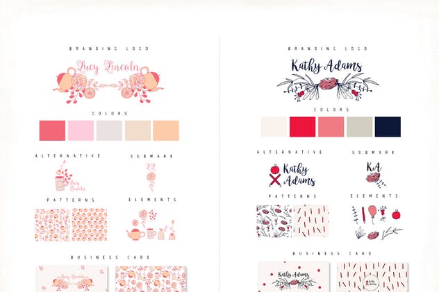 花卉/手绘个性装饰元素品牌Logo设计模板 Personal Branding Logos插图(10)