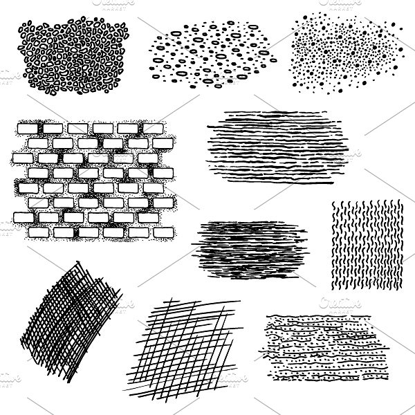 10款手绘花纹纹理&笔刷 10 Hand Drawn Vextures and Brushes插图(1)