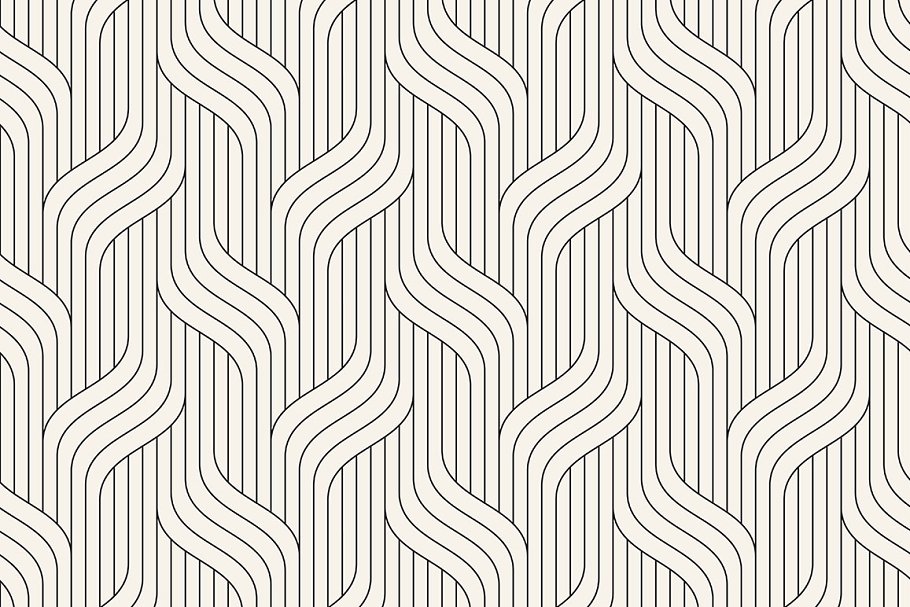 曲线线条几何图形花样素材 Winding Seamless Patterns. Set 2插图(1)