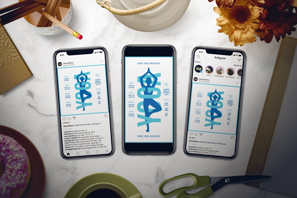 瑜伽俱乐部培训课程推广活动海报传单设计模板 Yoga Class Flyer Set插图(2)