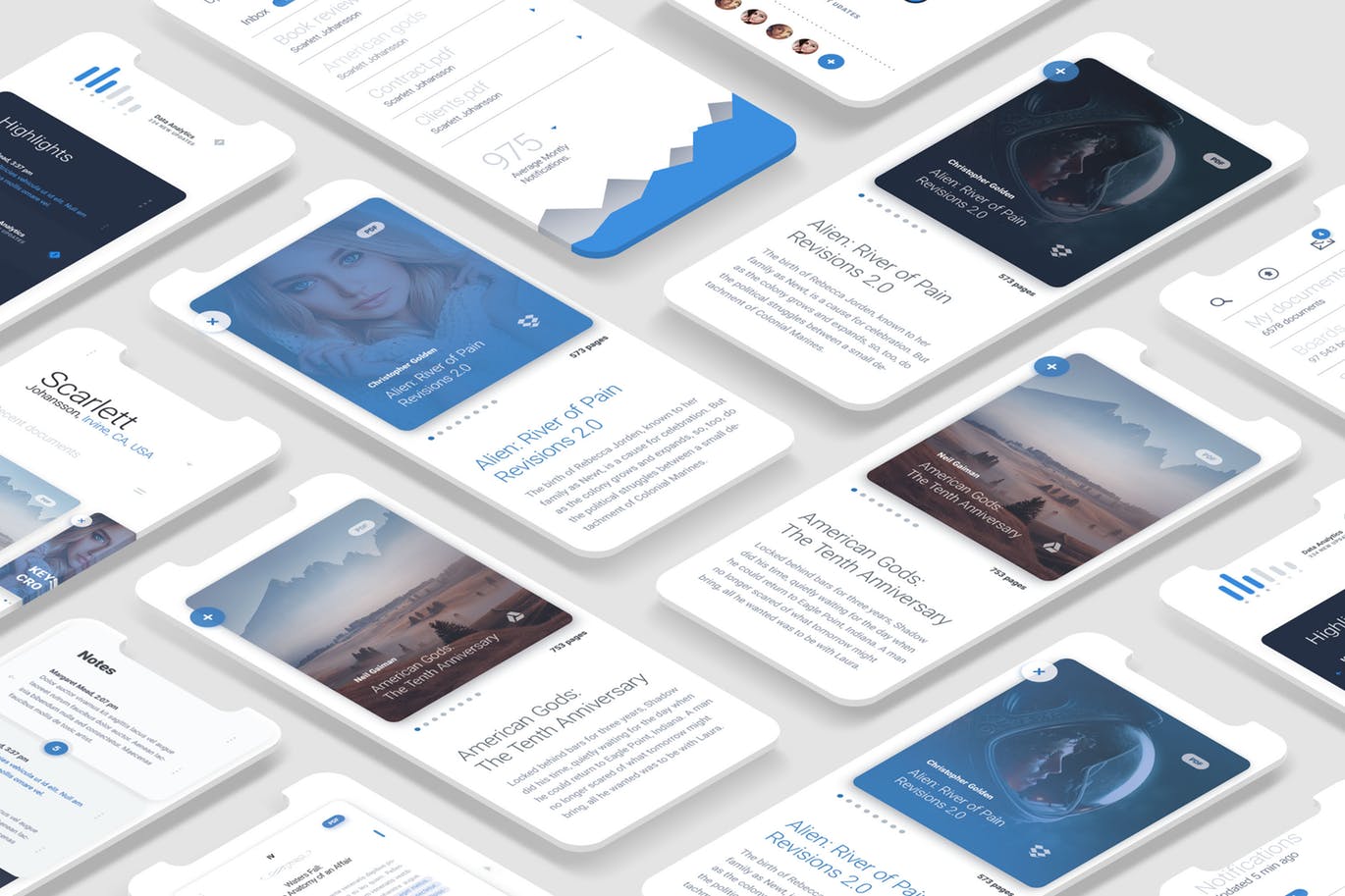 iPhone X等距网格APP设计图预览素材库精选样机 Iphone X Mock Up插图