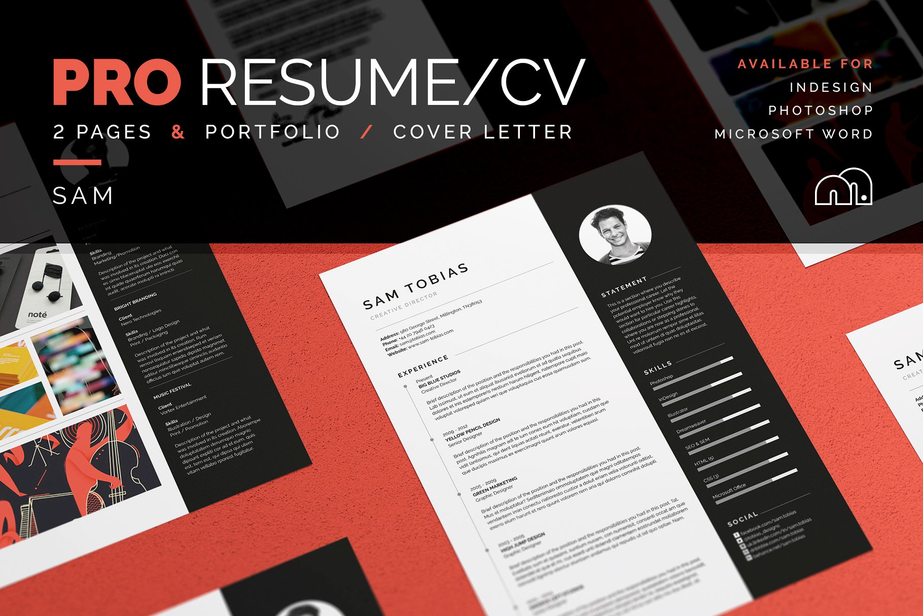 职场专业简历模板下载 Sam – Pro Resume/CV插图