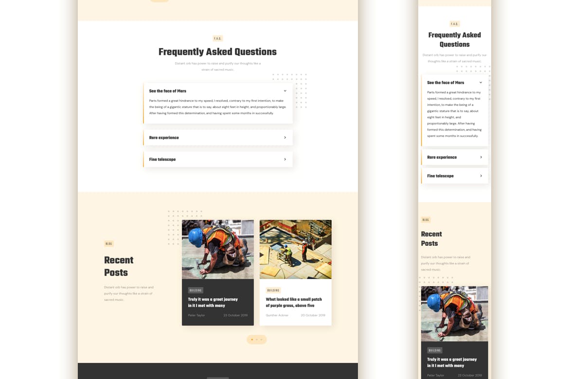 建筑公司/基建公司企业官网响应式着陆页设计素材库精选模板 Construction Responsive Landing Page插图(5)