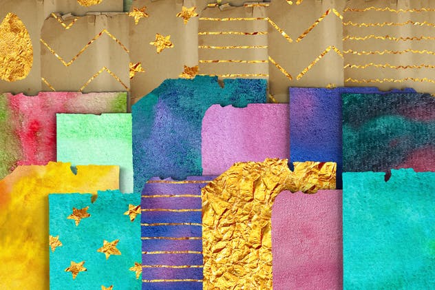 艺术手绘涂鸦水彩元素纹理套装 Watercolor Elements + Free Textures插图(5)