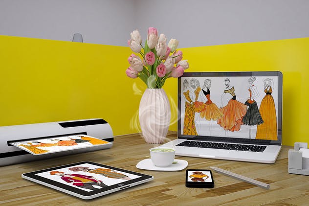 办公室艺术作品展示样机Vol.2 Office Art Mockup [Vol 2]插图(4)