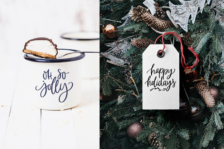 圣诞祝福语图形剪贴画 Quotes & clipart Merry Christmas SVG插图(1)