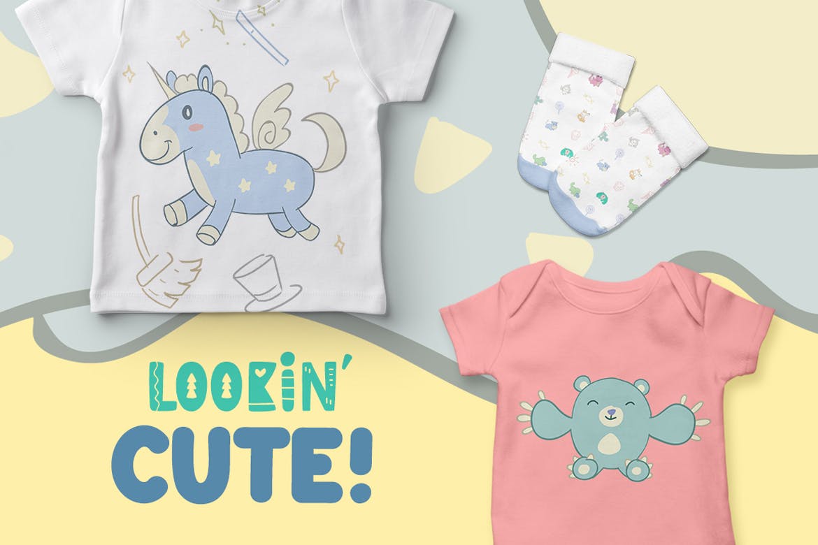 卡通动物手绘图案装饰儿童主题设计素材 Character Animal Decorative for Kids插图(3)