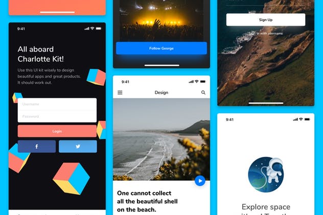 明亮和新鲜iOS UI工具包[PS&SKETCH] Charlotte iOS UI Kit插图(8)