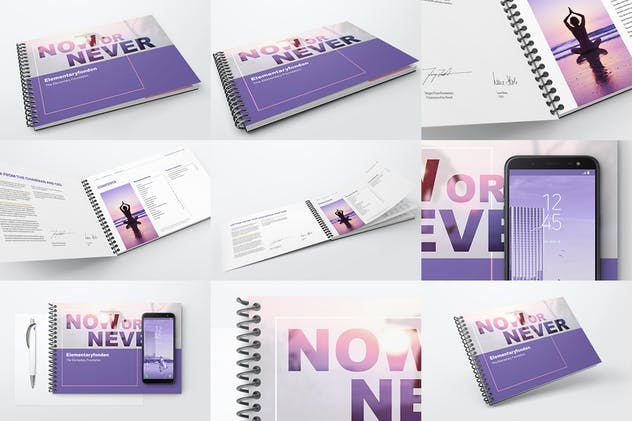 活页记事本印刷品样机套装 Spiral Book Binding Bundle Mockups插图(3)