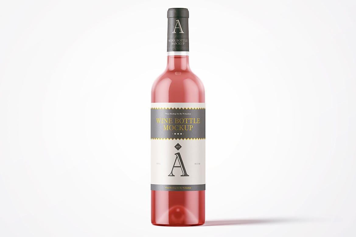 洋酒/葡萄酒酒瓶外观设计效果预览样机 Wine Bottle Mockup插图(3)