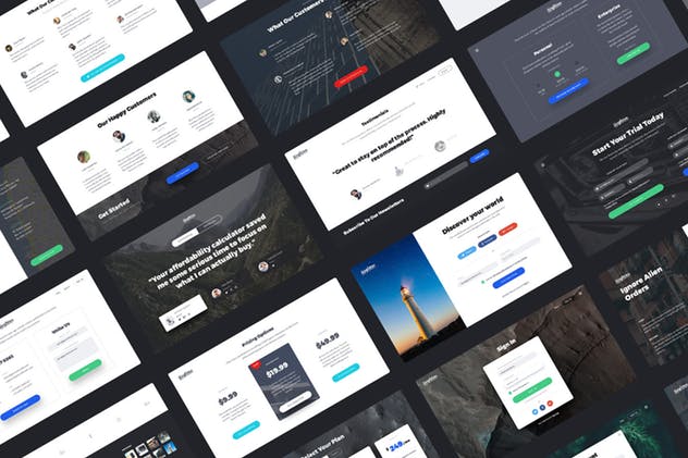 完美，新鲜和时尚的着陆页UI工具包 Singleton UI Pack插图(2)