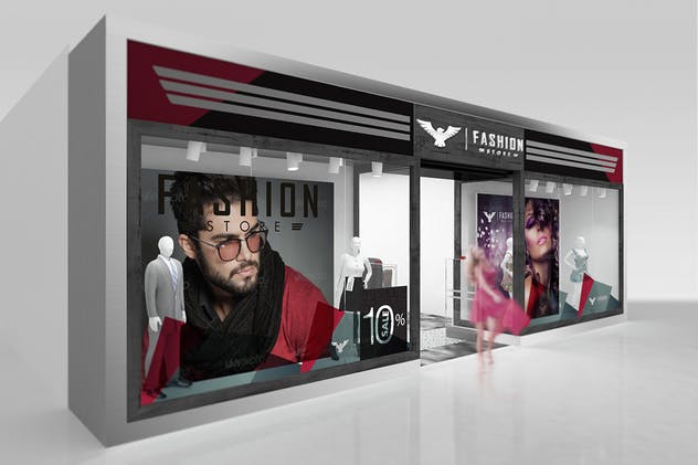 时尚服装门店橱窗样机模板 The Mockup Branding for Fashion Store插图(1)