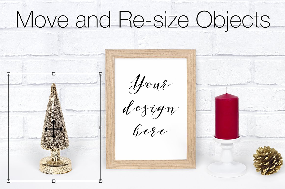 圣诞主题相框样机模板下载[PSD]插图(2)