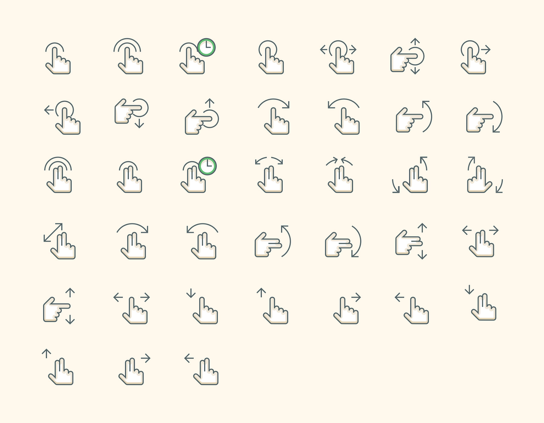 38 Gesture Icons