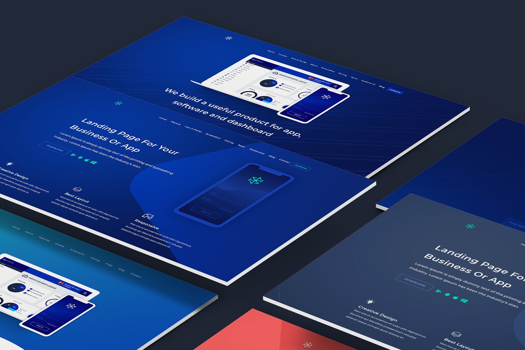 高逼格的应用程序着陆页PSD插图(5)