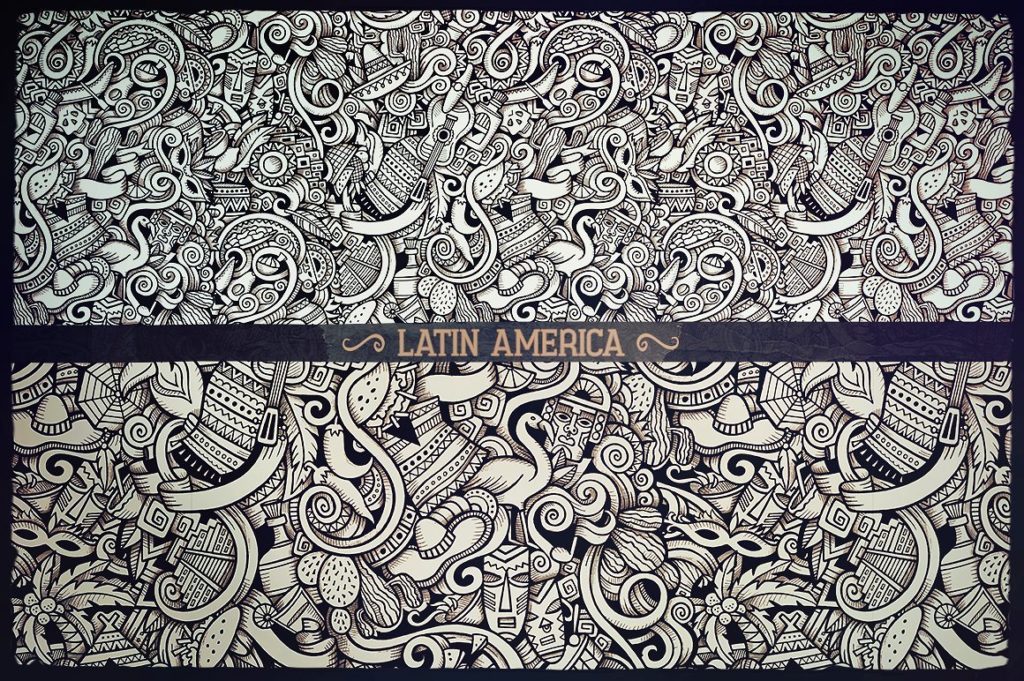 36款图形手绘涂鸦无缝背景模式[eps,jpg]插图(7)