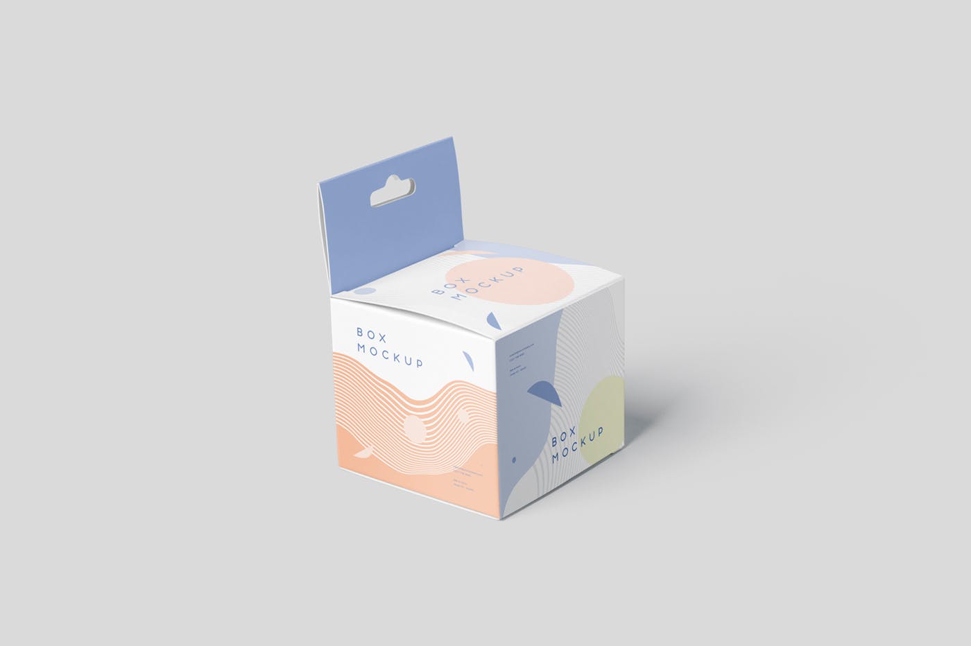 挂耳式迷你方形包装盒素材库精选模板 Box Mockup Set – Mini Square with Hanger插图(2)