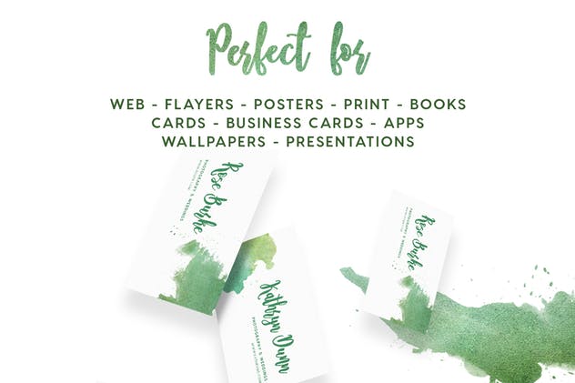 23款绿色基底水彩纹理 Watercolor Seamless Textures – Green Pack插图(2)