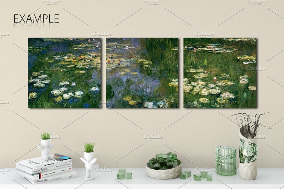 客厅卧室墙纸&相框画框样机模板合集 Interior Wall & Frames Mockup – 2插图(20)