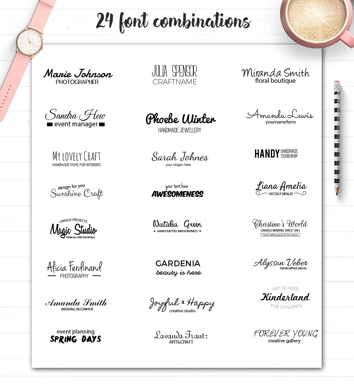 艺术和工艺主题 Logo 设计素材包 Art and Craft Logo Creator插图(3)