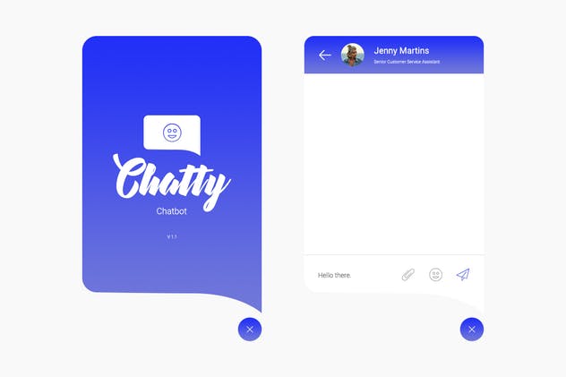 即时聊天工具APP应用聊天窗口UI模板 Chatty Chatbot插图(1)