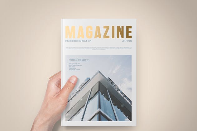 A5规格箔烫印杂志样机 A5 Foil Stamping Magazine Mock-Up插图(2)