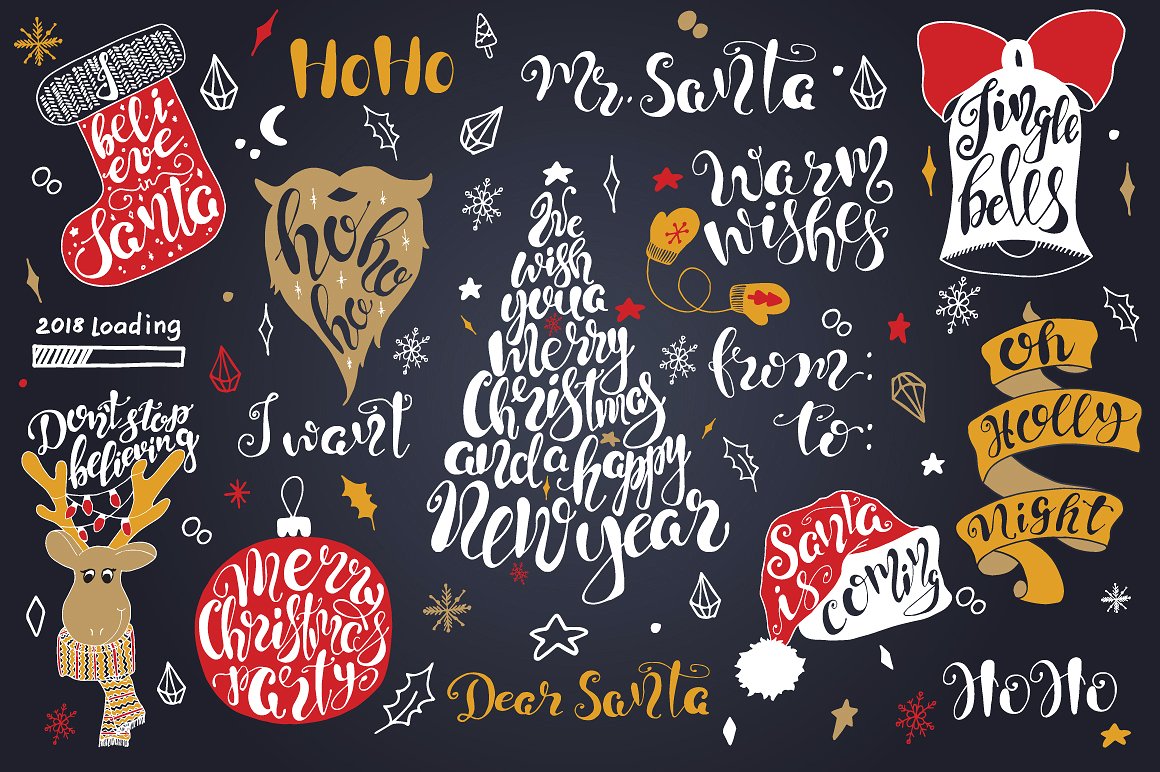 一大波圣诞节手绘矢量素材下载[eps,png,svg]插图(2)