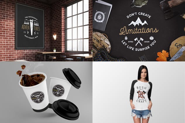 12款复古户外运动品牌Logo设计模板 12 Vintage Outdoor Adventure Logos / Retro Badges插图(6)