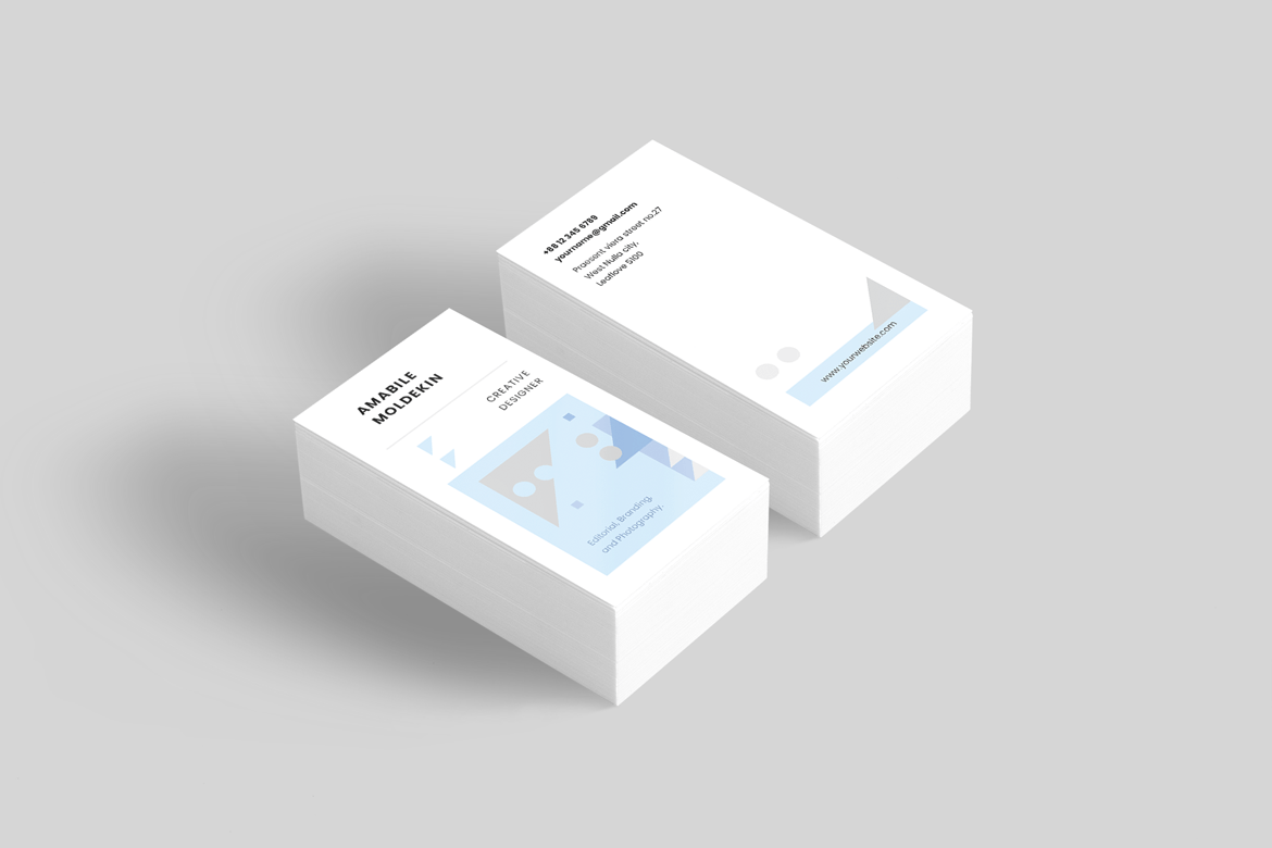 竖版企业名片设计模板 Business Card插图(2)