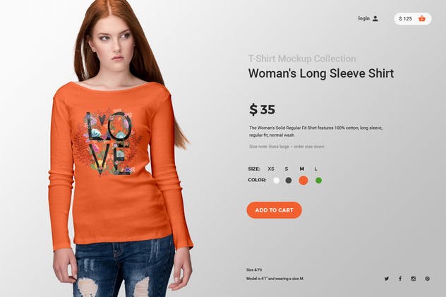 长款女上衣T恤印花设计样机模板v15 Ultimate Apparel Mockup Vol. 15插图(1)