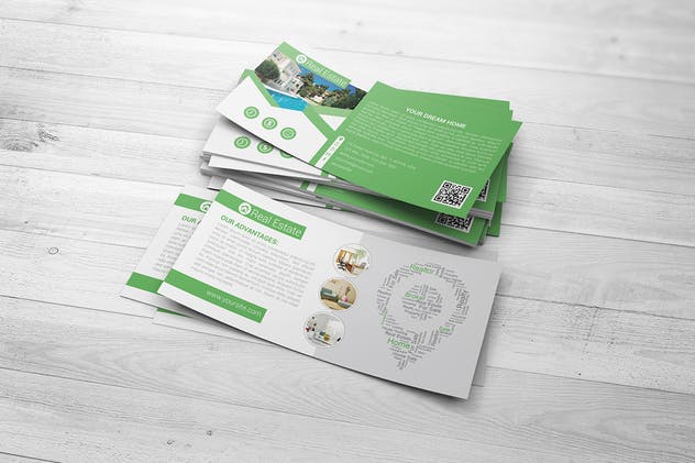 宣传推广广告传单样机 DL Flyer Mock-Up插图(4)