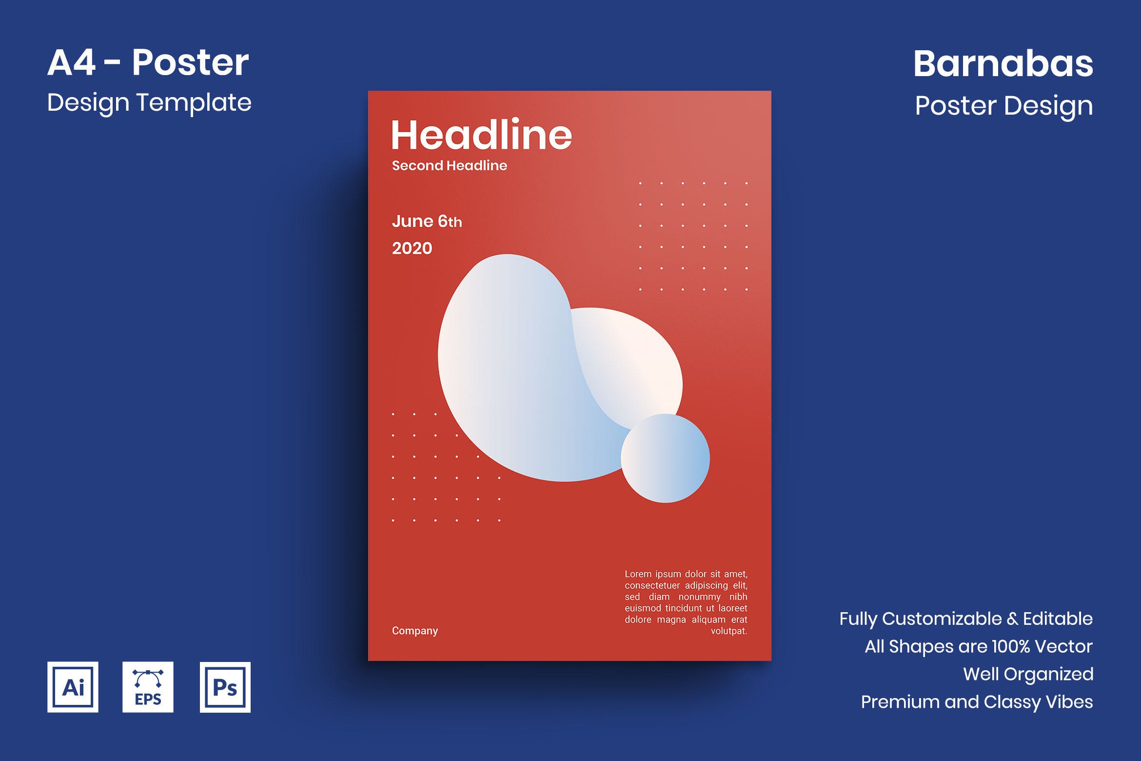 极简设计风格几何图形创意海报设计模板 Barnabas Poster Design插图