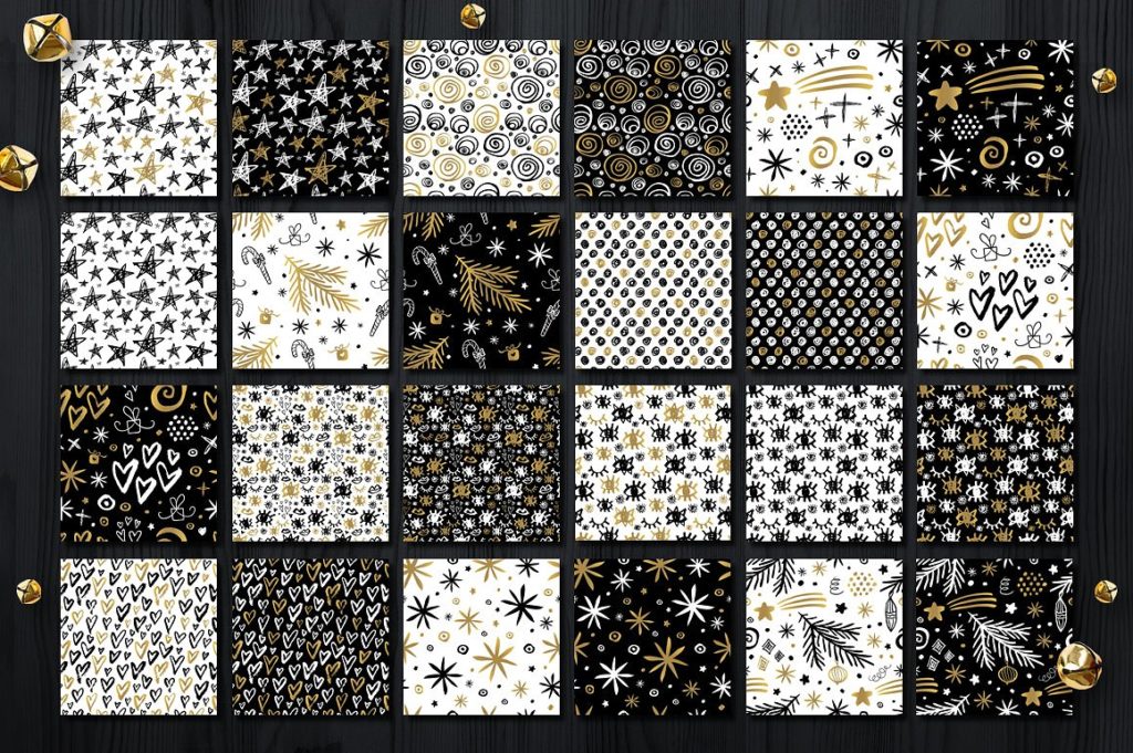 2018新年圣诞无缝背景素材下载[AI，PNG, EPS，JPG]插图(1)