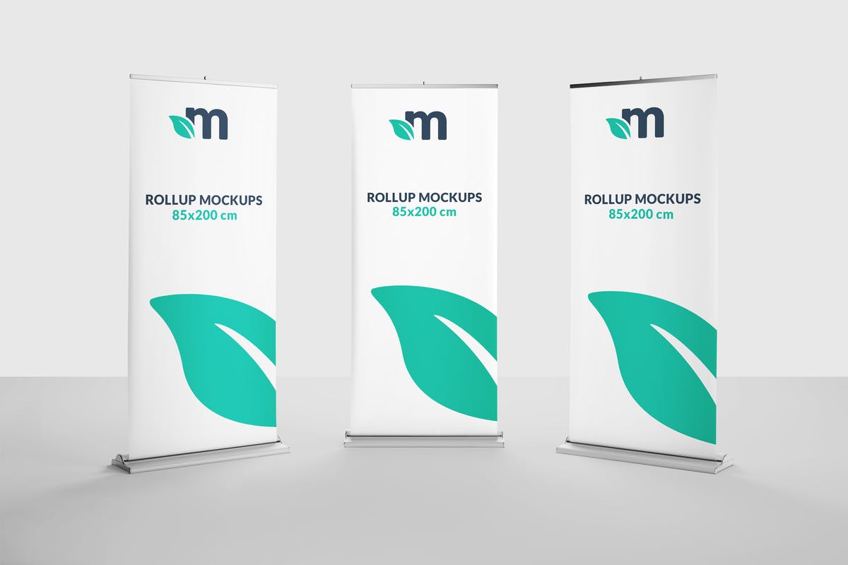 易拉宝展架广告海报banner样机 Roll Up Banner Mockups插图