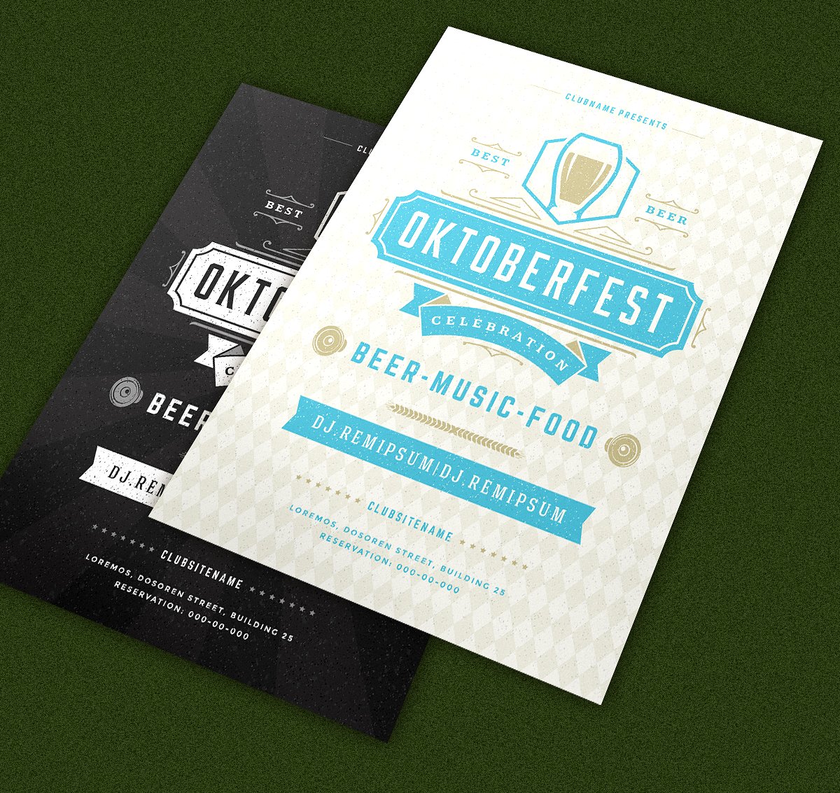 啤酒节活动海报设计模板1 Oktoberfest Flyer Template插图(1)