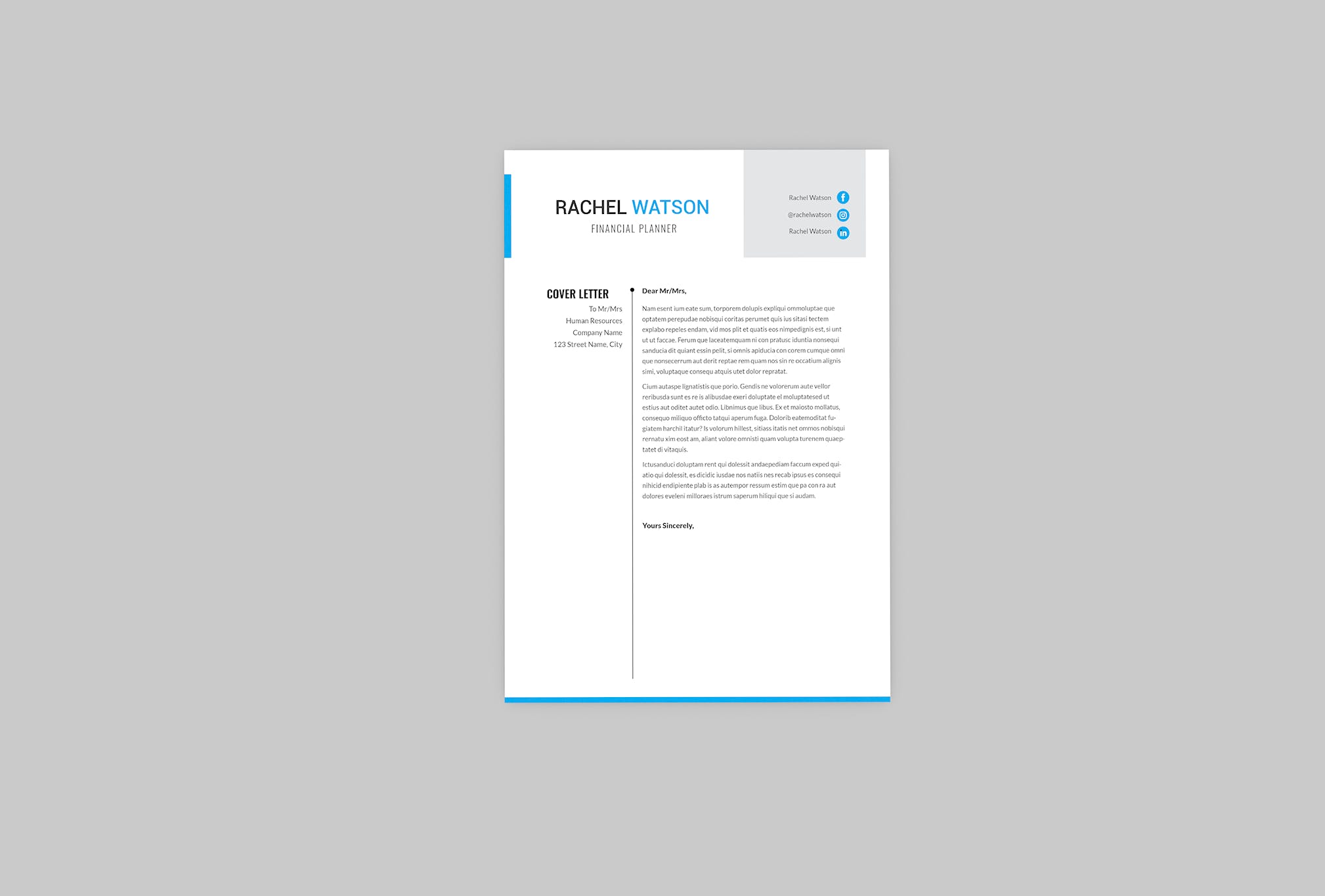 理财规划师个人简历表设计模板 Financial Planner Resume Designer插图(1)