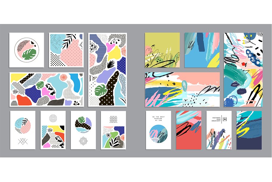 巨量涂鸦水彩手绘风格卡片/海报/邀请函/header模板！ HUGE graphic set插图(5)