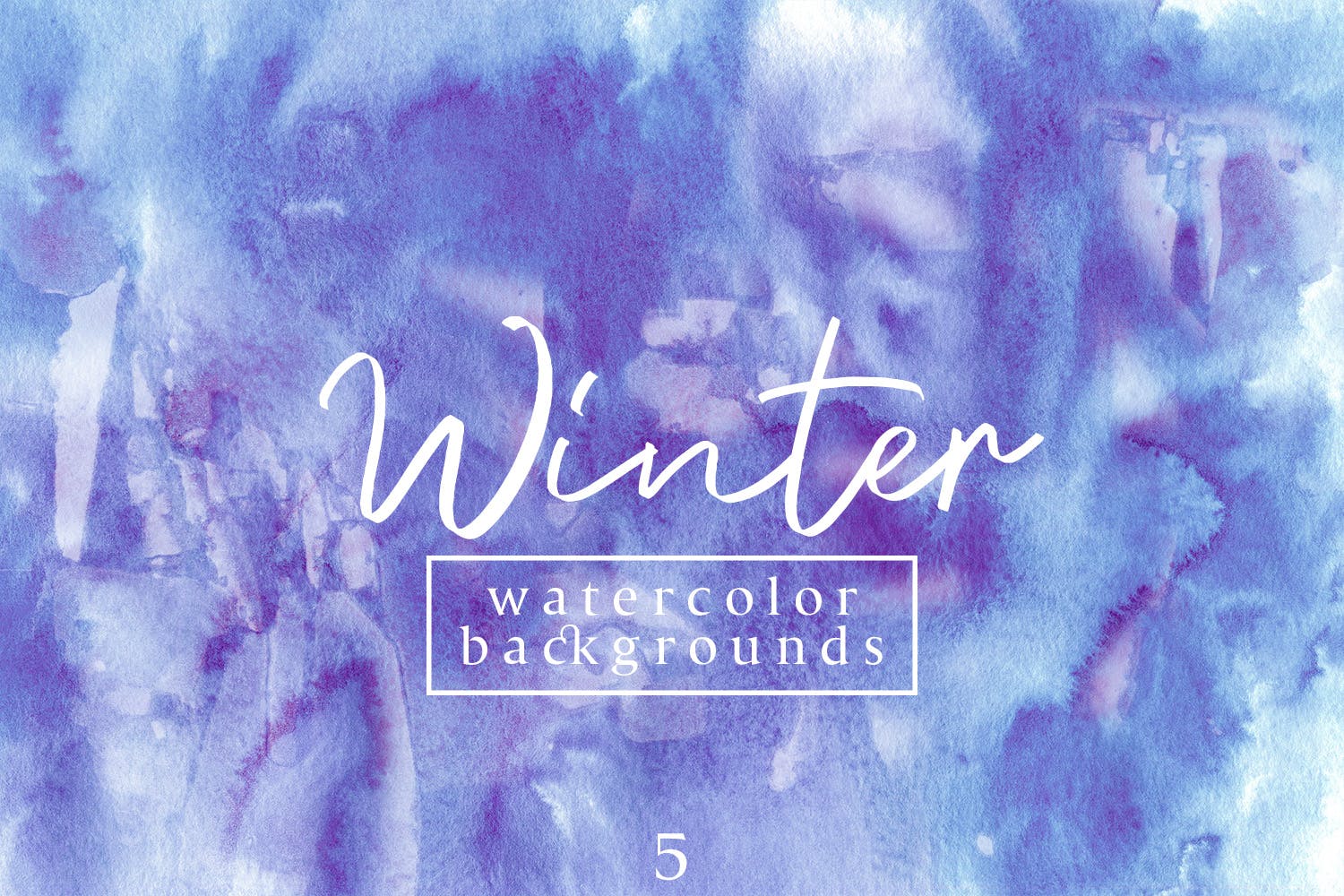 冬季水彩肌理纹理背景图素材v5 Winter Watercolor Backgrounds 5插图